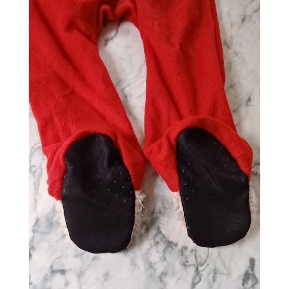 Holiday Time "OH DEER" Christmas Footed Sleeper 18M Red Reindeer Feet - Picture 5 of 8